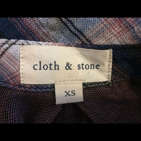Anthropologie Cloth & Stone Plaid Shirt Sz S/M - Picture 8 of 9